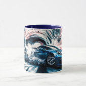 Hoge snelheid sportwagen driften hard mok (Midden)