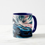 Hoge snelheid sportwagen driften hard mok (Voorkant rechts)