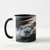 Hoge snelheid zwarte sportwagen driften mok (Links)