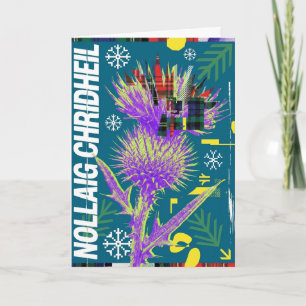 Hoge-Spanning Avant-Garde Schotse Kerstmis Kaart