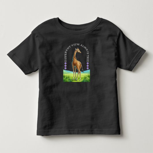 hoge staande giraffe kinder shirts (Voorkant)