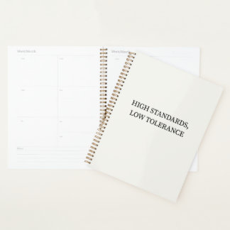 Hoge Standaarden, Lage Tolerantie Minimalistische  Planner