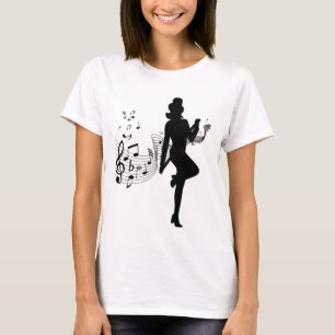 Hoge stapdans naar de muziek t-shirt