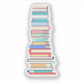 Hoge stapel boeken sticker (Voorkant)