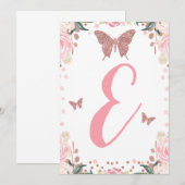 Hoge Stoel Roze Vlinder 1e Verjaardagsbrief 3e Kaart (Voorkant / Achterkant)