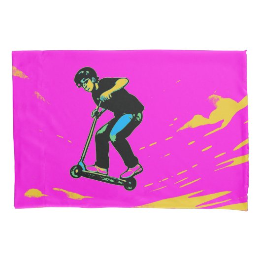 Hoge stunt met de scooter - Scooterrijder Kussensloop (Voorkant)