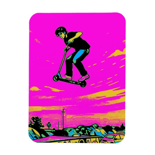 Hoge stunt met de scooter - Scooterrijder Magneet (Verticaal)
