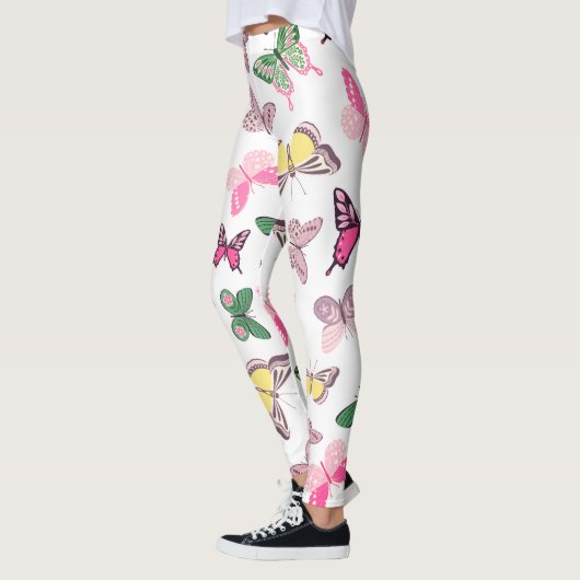 Hoge taille vlinder geruit & dierenprint leggings (Links)