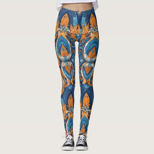 Hoge Taille Yoga Leggings met Uniek Patroon (Voorkant)