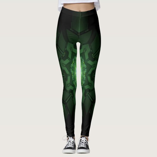Hoge Taille Yoga Leggings met Uniek Patroon (Voorkant)