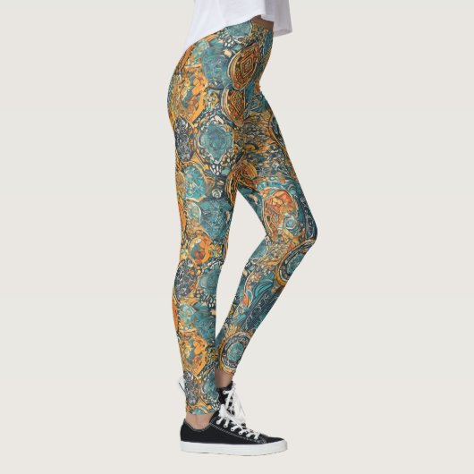 Hoge Taille Yoga Leggings met Uniek Patroon (Rechts)