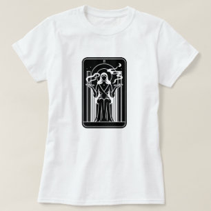 Hoge Tarotpriesteres Vrouw Rookt Wiet Occultisme T-shirt