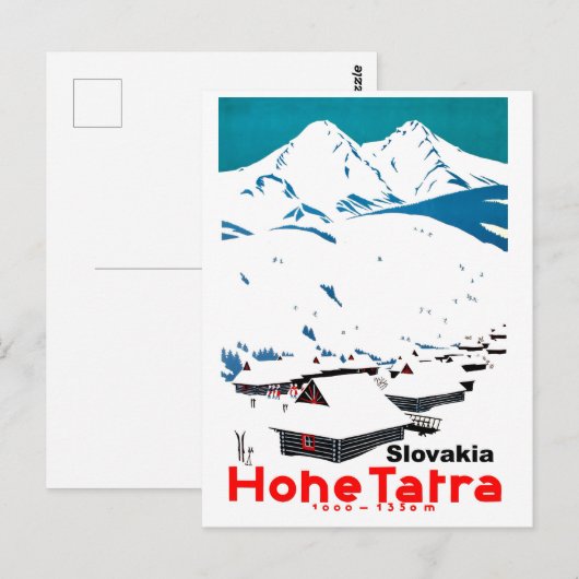 Hoge Tatras, Logkool in sneeuw,  Briefkaart (Voorkant / Achterkant)
