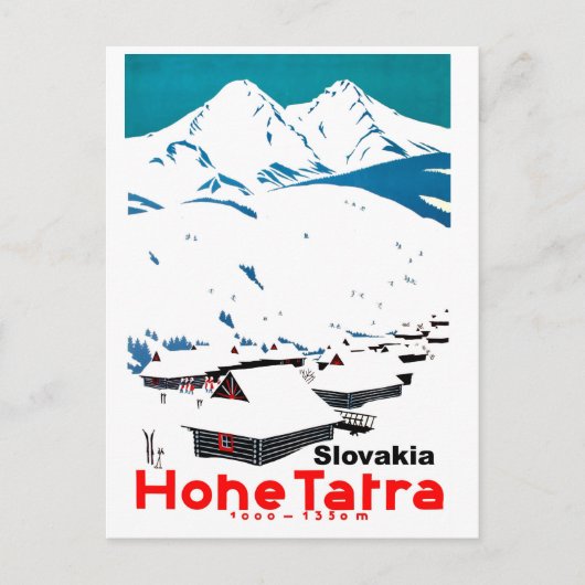 Hoge Tatras, Logkool in sneeuw,  Briefkaart (Voorkant)