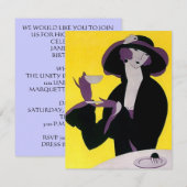 HOGE TEA BIRTHDAY PARTIJ INVITATIE ~ EZ2 AANGEPAST KAART (Voorkant / Achterkant)