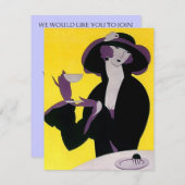 HOGE TEA SWEET 16 PARTIJINVITATIE ~ EZ2 AANGEPASTE KAART (Voorkant / Achterkant)