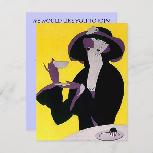 HOGE TEA SWEET 16 PARTIJINVITATIE ~ EZ2 AANGEPASTE KAART (Voorkant / Achterkant)