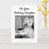 ***HOGE TECH*** BIRTHDAAG WISH SCHUWTER UIT WESTIE KAART (Gele Bloem)