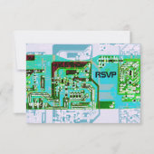 Hoge-tech geek bruiloft RSVP kaart (Voorkant)