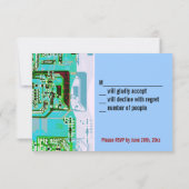 Hoge-tech geek bruiloft RSVP kaart (Achterkant)
