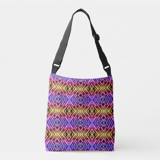 Hoge Tech Sci-Fi Neon Paars Geel Roze  Crossbody Tas (Voorkant)
