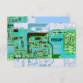 Hoge technologie bruiloft RSVP kaart (Voorkant / Achterkant)