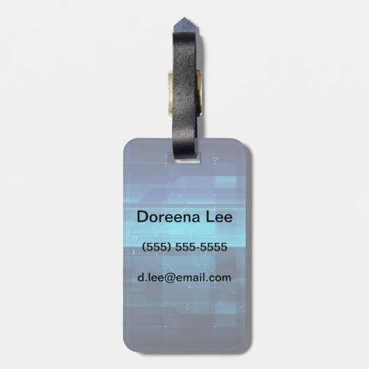 Hoge technologie digitale achtergrond bagagelabel (Achterkant verticaal)