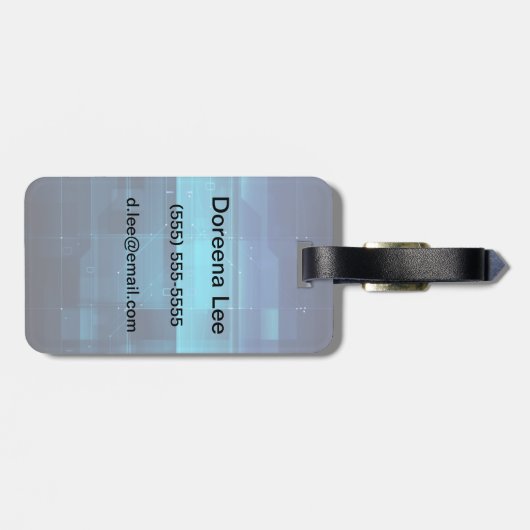 Hoge technologie digitale achtergrond bagagelabel (Achterkant horizontaal)