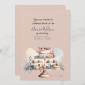 Hoge Thee Bruids Douche uitnodiging (Voorkant / Achterkant)