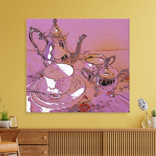 Hoge thee canvas afdruk (Insitu (Woonkamer))