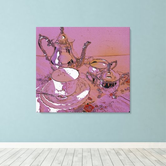 Hoge thee canvas afdruk (Insitu (Houten vloer))