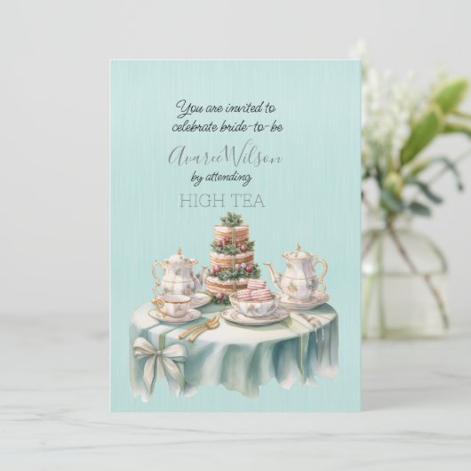 Hoge Thee Douche uitnodiging (Staand voorkant)