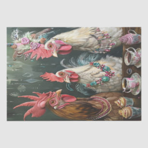 Hoge Thee Kippen Pluimvee Decoupage Tissuepapier