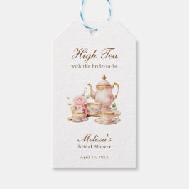 Hoge Thee Pastel Goud Bruidsfeest Cadeaulabel