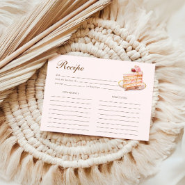 Hoge Thee Pastel Roze Bruiloft Recept Informatiekaartje