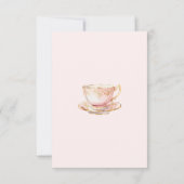 Hoge Thee Pastel Roze Gouden Bruidsdiner Bedankkaart (Achterkant)