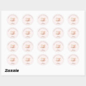 Hoge Thee Pastel Roze Gouden Bruidsdiner Ronde Sticker (Vel)