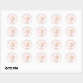 Hoge Thee Pastel Roze Gouden Bruidsdiner Ronde Sticker (Vel)