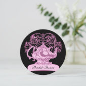 Hoge thee roze zwart kaart (Staand voorkant)