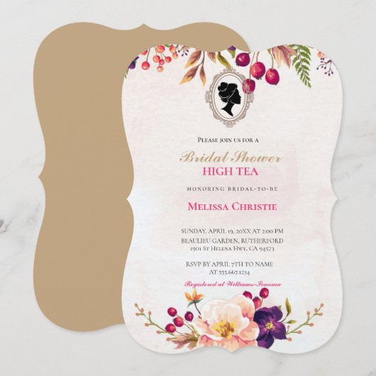 hoge theetuinfeest, prachtige zachte pastel kaart (Voorkant / Achterkant)