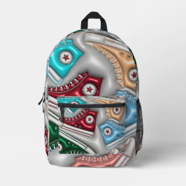 Hoge Top Sneakers opgeblazen look Bedrukte Rugzak