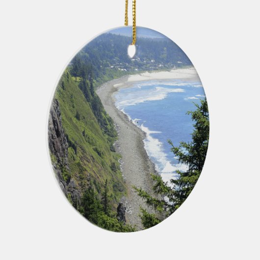Hoge Uitzicht aan de kust van Oregon Keramisch Ornament (Rechts)