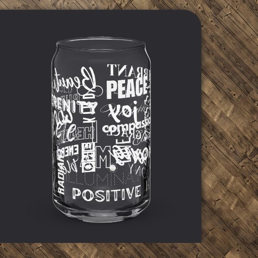 Hoge vibe Ik ben positief gereinigd Energized Wate Blikvorm Glas