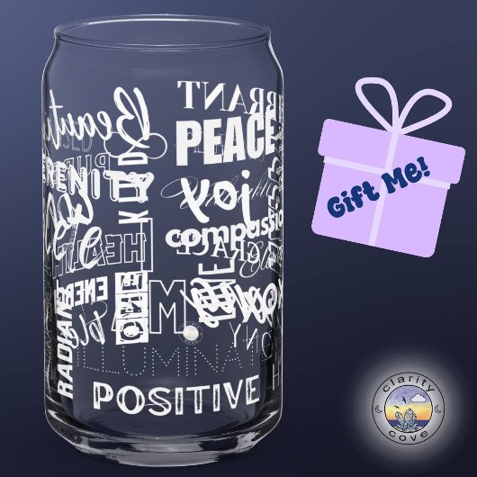 Hoge vibe Ik ben positief gereinigd Energized Wate Blikvorm Glas