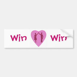 Hoge Vijf met mannetje en vrouw, win ontwerp Bumpersticker