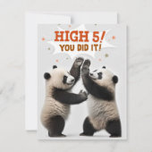 Hoge vijf panda's die je hebt gemaakt, feliciteren feestdagenkaart (Voorkant)