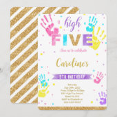 Hoge Vijf Verjaardag uitnodiging (Voorkant / Achterkant)