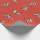 Hoge vijf zebras in het rood cadeaupapier (Hoek)