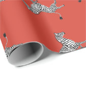 Hoge vijf zebras in het rood cadeaupapier (Rol Hoek)