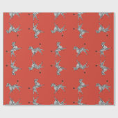 Hoge vijf zebras in het rood cadeaupapier (Vlak)